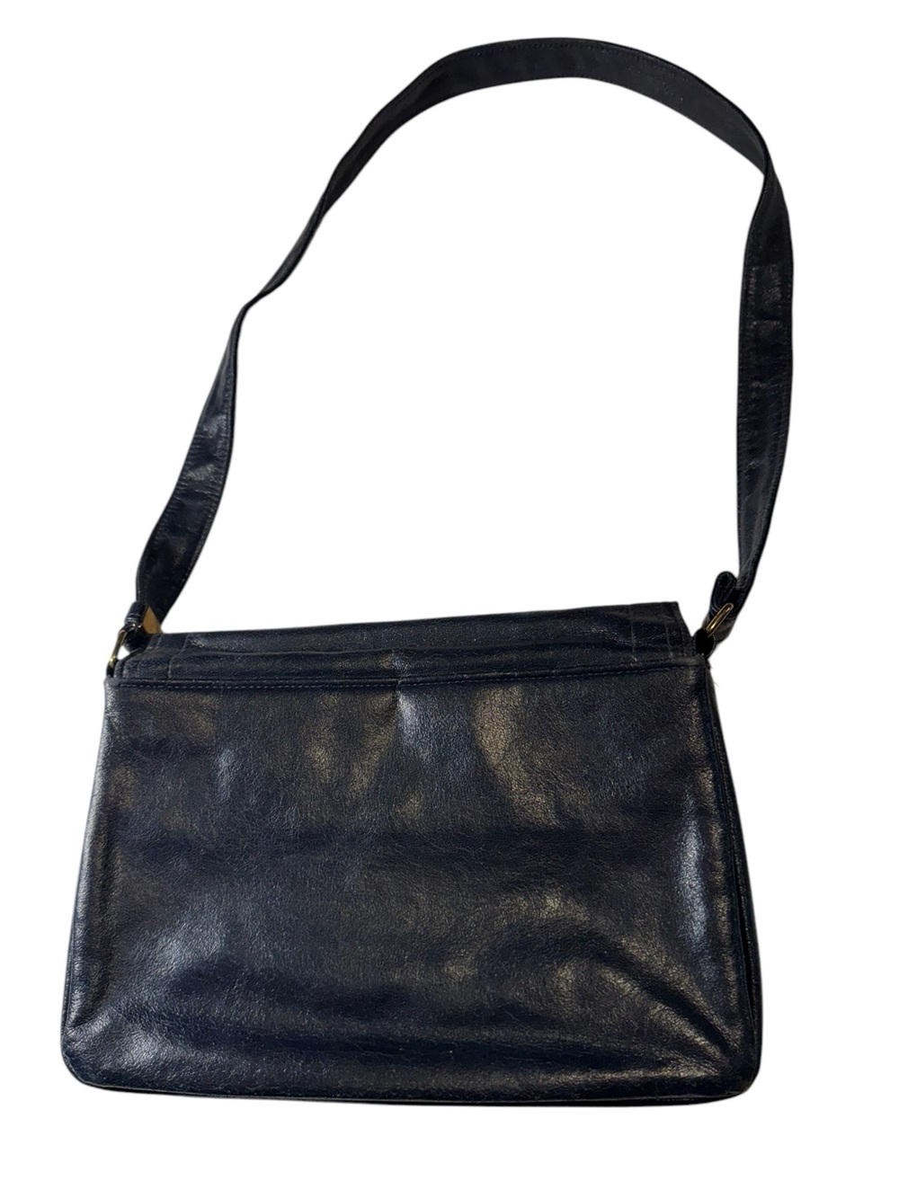 Vintage Dark Navy Blue Markay USA Leather Shoulder Bag Purse MINTY RARE - Picture 2 of 12